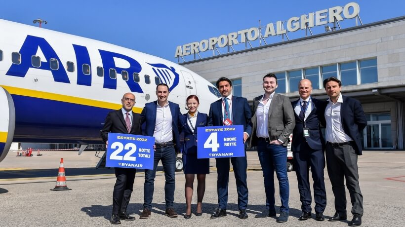 RYANAIR RADDOPPIA IL PROPRIO OPERATIVO ESTIVO PRE-PANDEMIA DA ALGHERO